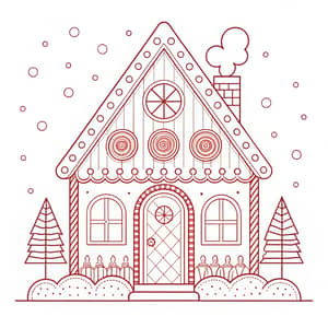 Gingerbread House Coloring Page for Kids