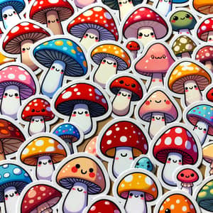 Cute Mushroom Stickers Collection - Adorable Designs