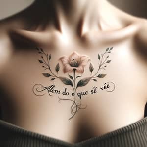 Elegant Flower Tattoo with 'Alem do que se vê'