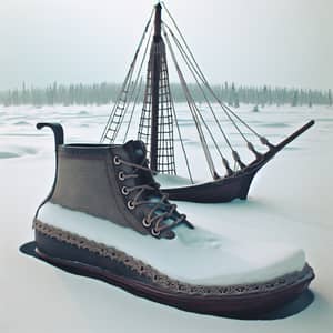 Boat Boot in the Snow: A Unique Winter Scene