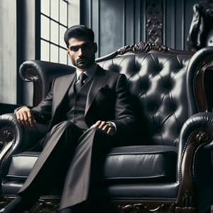 Male South Asian Psychologist in Tailored Suit | Luxury Office Decor