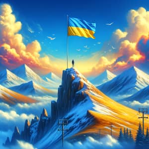 Free Ukraine Flag on Mountain Peak | Spirit of Ukraine