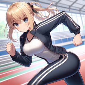 Sporty Anime Girl in Action Pose | Athletic Inspiration