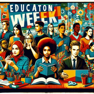 Vibrant Education Week Poster for Inspiring Learning