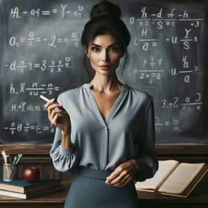 Dedicated South Asian Woman Teacher in Classroom Setting