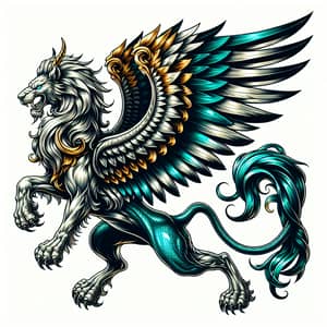 Majestic Griffin Tattoo Design | Black & White Style