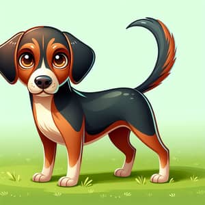 Brown and Black Medium-Sized Dog Illustration