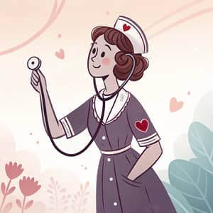 Whimsical Nurse Silhouette Art