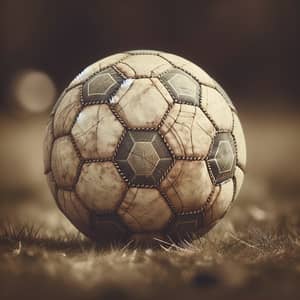 Vintage 1950's Soccer Ball - Classic, Well-Worn Design