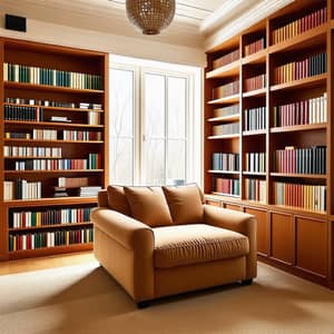 Cozy Reading Room: Warm Earth Tone Interior Design