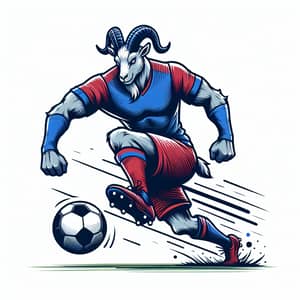 Anthropomorphic Goat Playing Football | Top-Level Athlete