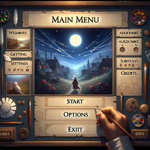 Aurora's Awakening Game Menu | Painting Theme Options