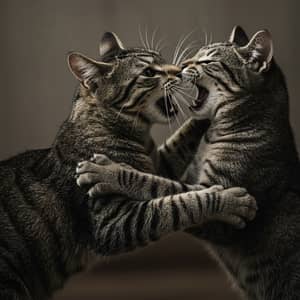 Catfight: Fierce Biting Showdown