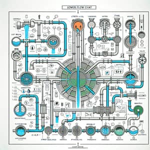 Detailed Sewer Flow Chart for Sewage Treatment Process