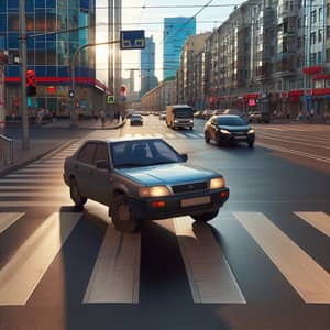 Car Infringes Pedestrian Crossing