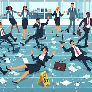 Workplace Falls and Stumbles: Chaos Amid Diverse Employees