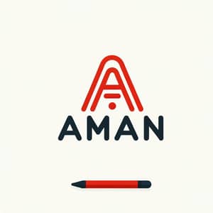 Custom Logo Design for Aman with Red Colored 'A'