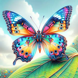 Vibrant Large Colorful Butterfly Image