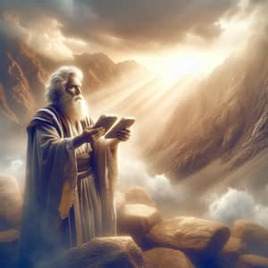 Moses on Mount Sinai: Reverent Artistic Depiction