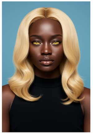 Stunning Black Woman with Blonde Hair & Golden Eyes