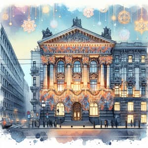 Russian Law Institute New Year Watercolor Painting