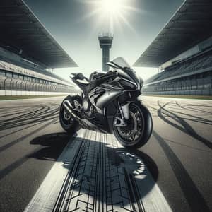 Sleek Motorcycle on Tarmac Racing Track