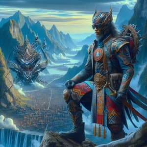 Indonesian Hero in High-Tech Batik Attire | Mountain Victory Scene