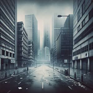 Dreary Business District: Melancholy Cityscape