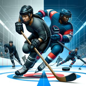 Diverse Hockey Players: Female and Male On Ice