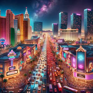 Vibrant Night Scene of Las Vegas Strip | Energy & Color