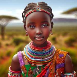 Kikuyu Girl in Traditional Attire from Kenya