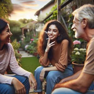 Family Bonding in Serene Garden | Heartwarming Moment