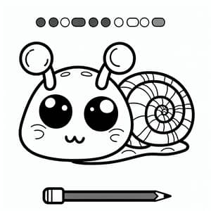 Cute Snail Line Art for Kids | Easy Colouring Activity