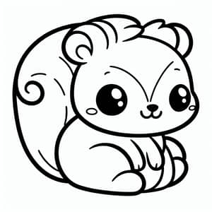 Cute Squirrel Coloring Page for Kids