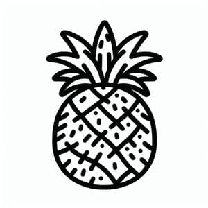 Simple Pineapple Coloring Page for Toddlers