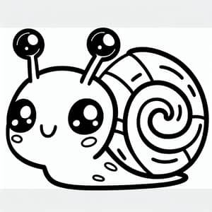 Cute Snail Coloring Page for 1-Year-Olds