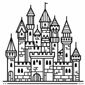 Simple Castle Coloring Page for Toddlers