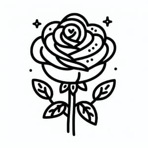 Adorable Rose Line Art for Kids Coloring | Simple & Elegant