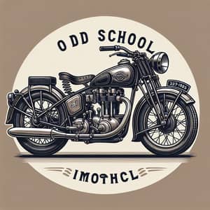 Vintage-Style Old School Motorcycle Illustration