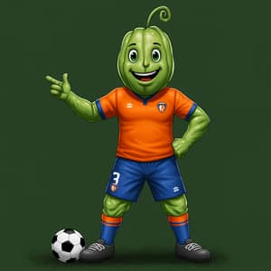 Cheerful Chayote Mascot for Football Team