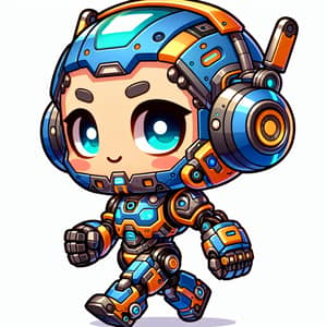 Nexus Warrior - Chibi-Style Robotic Character with Futuristic Technology