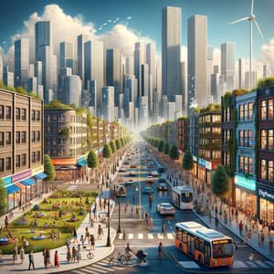 Diverse Urban Life: Detailed Cityscape for Future Generations