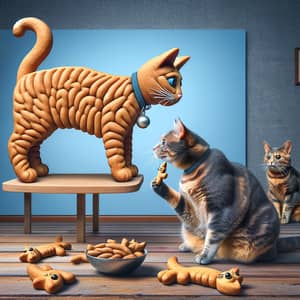 Surreal Cat Play: Real vs Inanimate Treats