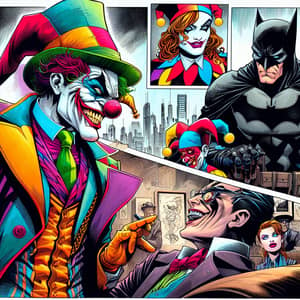 Dynamic Conversation: Clown and Bat Costume Characters