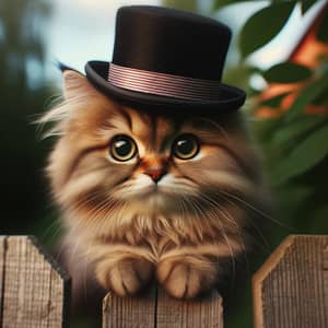 Charming Cat with Hat: A Ginger Feline Delight