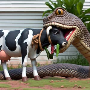 Snake Swallowing Cow: Impressive Visual Encounter