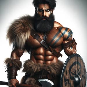 Fierce South Asian Barbarian Warrior | Muscular Build