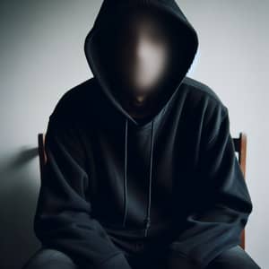 Faceless Man in a Black Hoodie: A Depressing Portrait