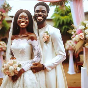 Joyous Black Couple Wedding Day Photo