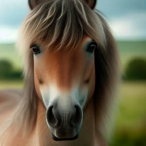 Close-up View of Beautiful Horse's Face